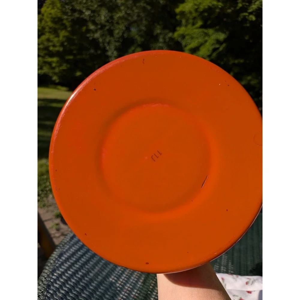 OXO Good Grips Uplift Rare Orange Enamel Steel Whistling Stovetop Tea Kettle Vtg